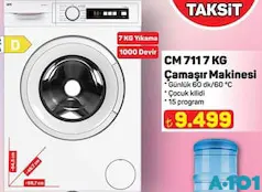 SEG CM 711 7 KG ÇAMAŞIR MAKİNESİ 1000 DEVİR